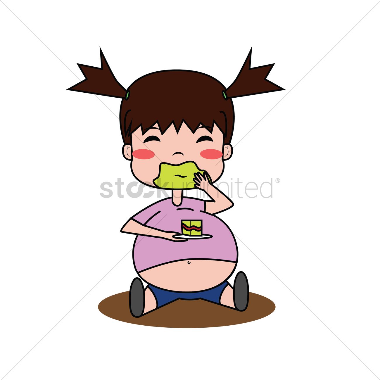 1300x1300 Fat Girl Eating Vector Image