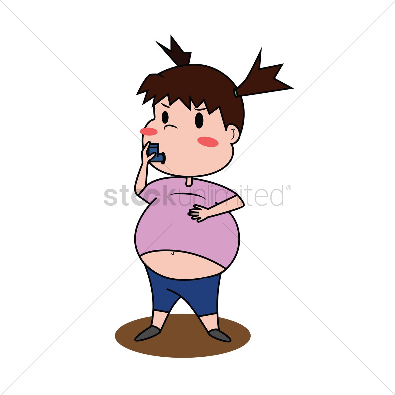 1300x1300 Fat Girl Eating Vector Image