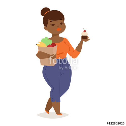 500x500 Fat Girl Vector Illustration Character Stock Image And Royalty