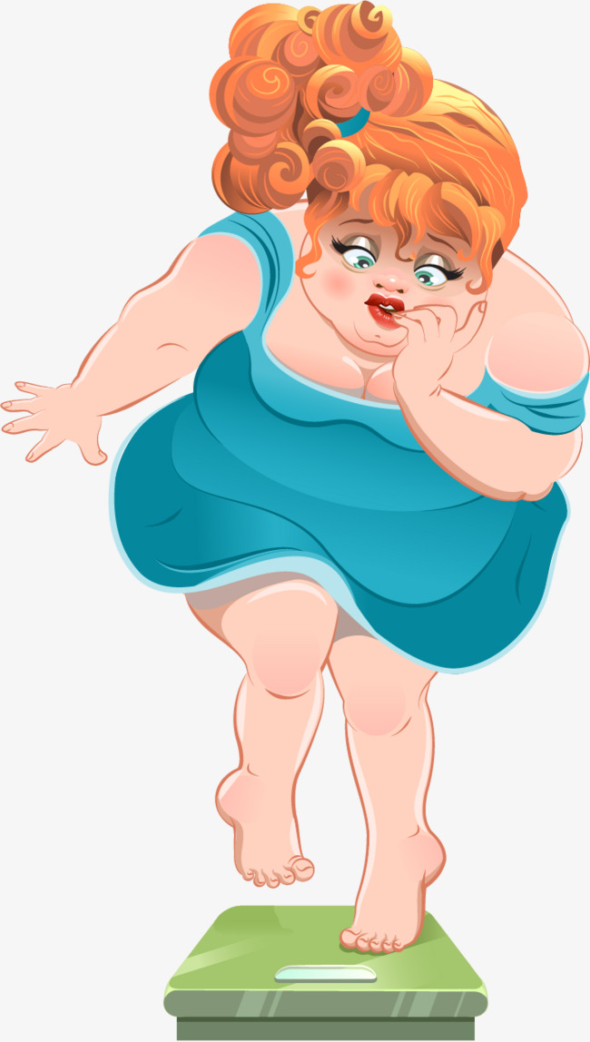 650x1148 Vector Painted Weighed Fat Girl, Vector, Hand Painted, Weighed Png