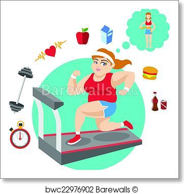 362x382 Art Print Of Fat Girl. Vector Sport Barewalls Posters Amp Prints