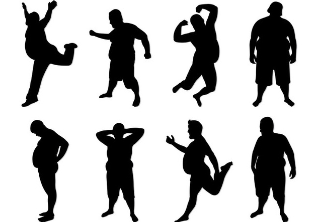 632x443 Set Of Fat Guy Silhouettes Free Vector Download 402975 Cannypic
