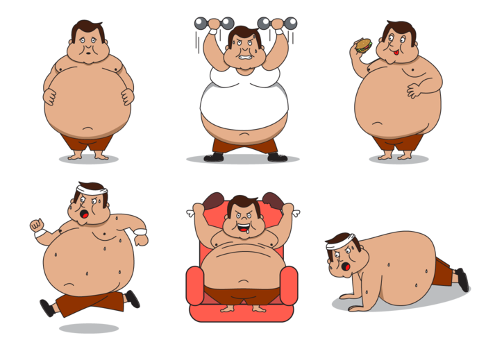 700x490 Fat Guy Character Vector