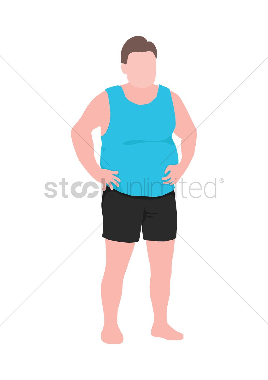 919x1300 Fat Man Vector Image