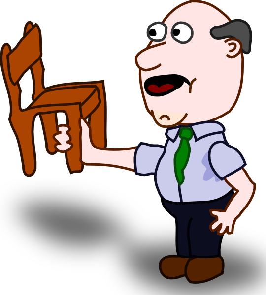 540x600 Fatman Holding A Chair Clip Art Free Vector 4vector