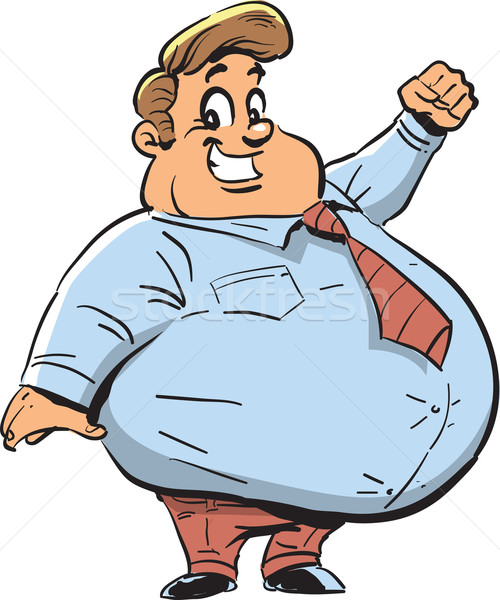 500x600 Happy Fat Guy Vector Illustration Kenny Kiernan (Clipartmascots