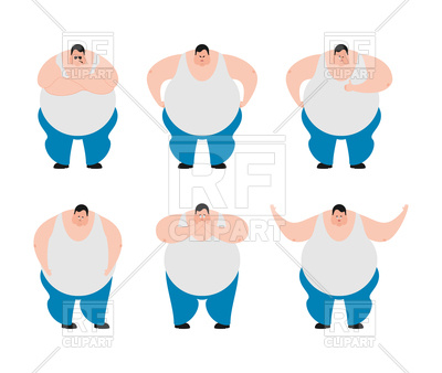 400x338 Set Of Fat Man With Different Emotion Vector Image Vector