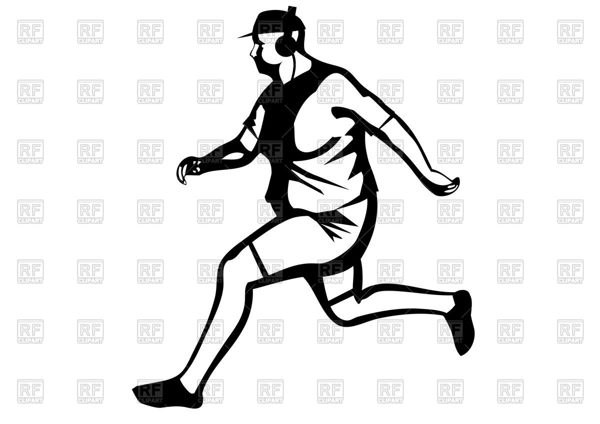 1200x849 Silhouette Of Fat Man Jogging Vector Image Vector Artwork Of