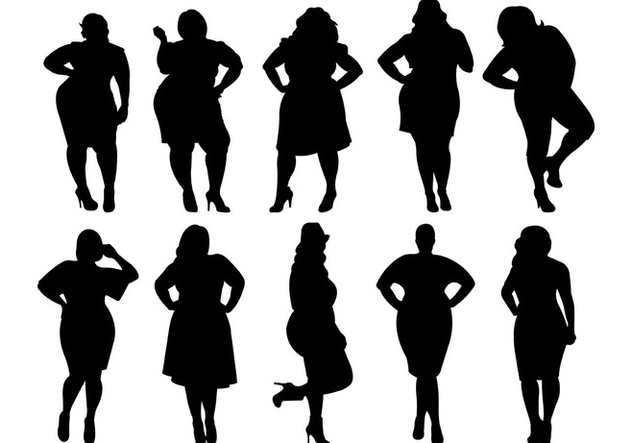 632x443 Fat Women Silhouettes Vector Free Vector Download 381837 Cannypic