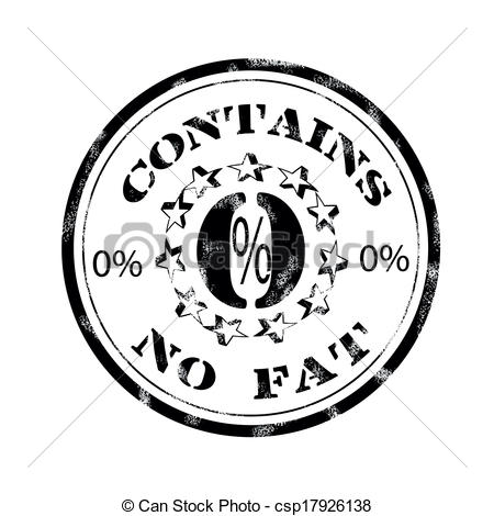 450x470 Label Whit Text Contains No Fat Vector Illustration.