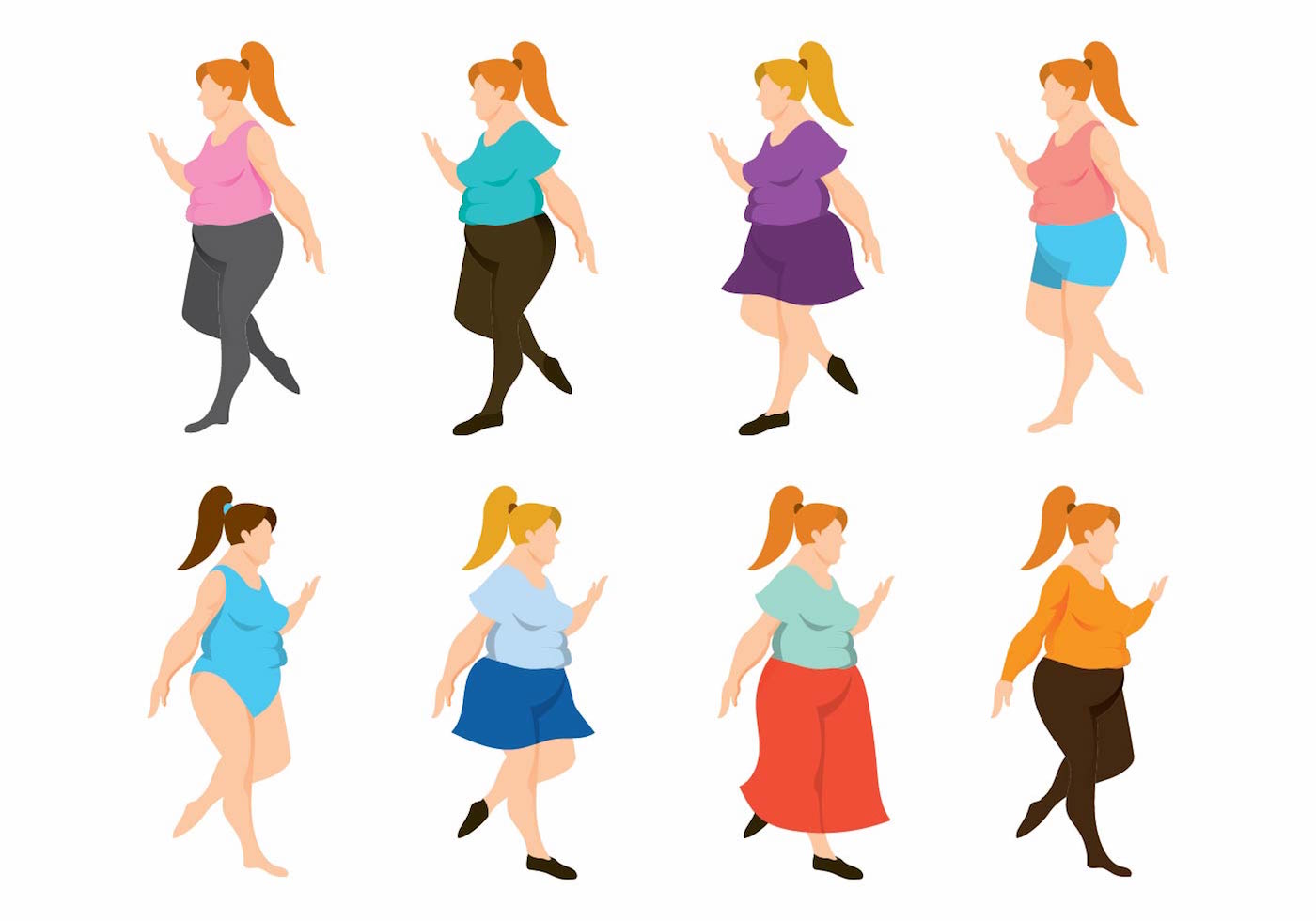 1400x980 Fat People Free Vector Art
