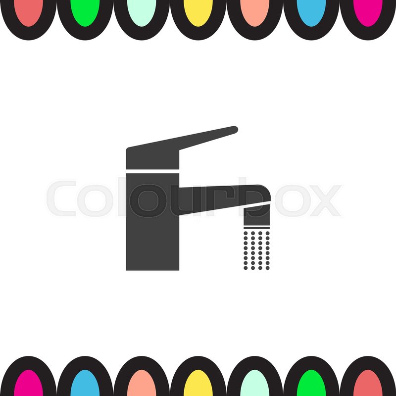 800x800 Faucet Vector Icon. Tap Sign. Bathroom Symbol Stock Vector