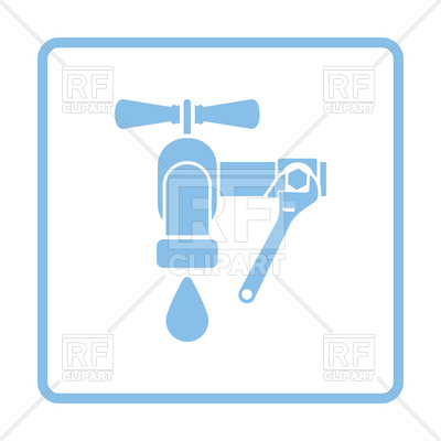 400x400 Blue Frame Design Of Icon Of Wrench And Faucet Vector Image
