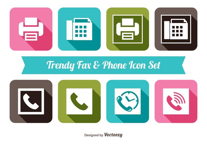 700x490 Fax And Phone Icon Set