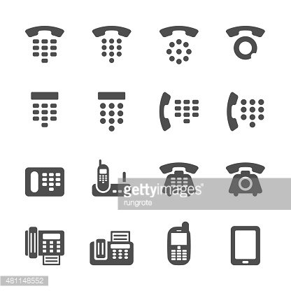 416x416 Phone And Fax Icon Set, Vector Eps10 Stock Vectors