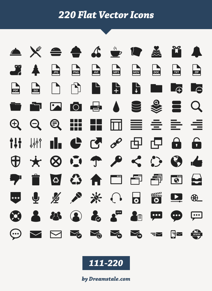 728x1000 Free Download 220 Flat Vector Icons