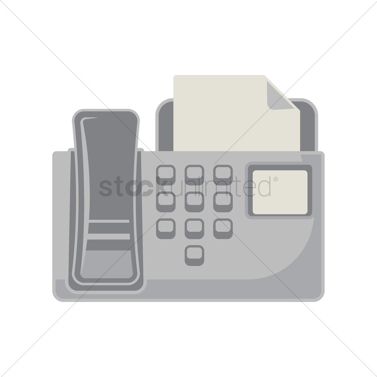 1299x1300 Fax Machine Vector Image