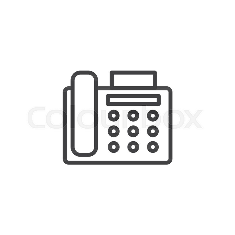 800x800 Fax Machine Line Icon, Outline Vector Sign, Linear Style Pictogram