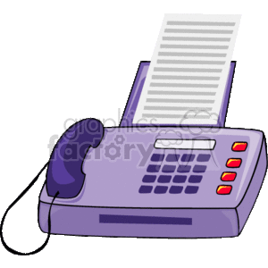 300x300 Royalty Free Purple Fax Machine 153568 Vector Clip Art Image