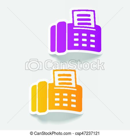 450x470 Realistic Design Element Fax Vector Illustration