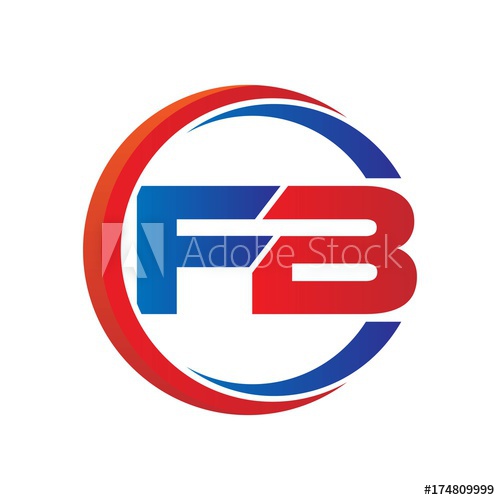 500x500 Fb Logo Vector Modern Initial Swoosh Circle Blue And Red