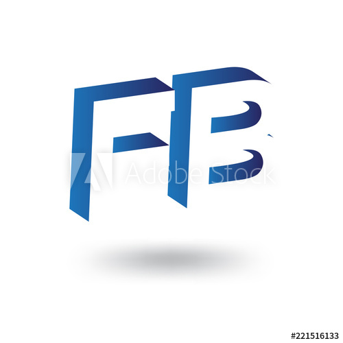 500x500 F B Initial Letter With Negative Space Logo Icon Vector Template