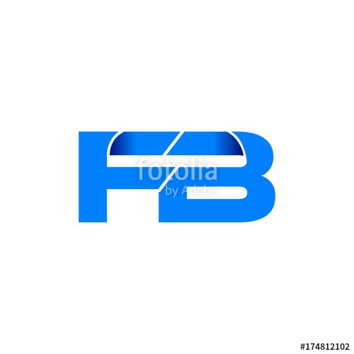 500x500 Fb Logo Initial Logo Vector Modern Blue Fold Style Stock Image