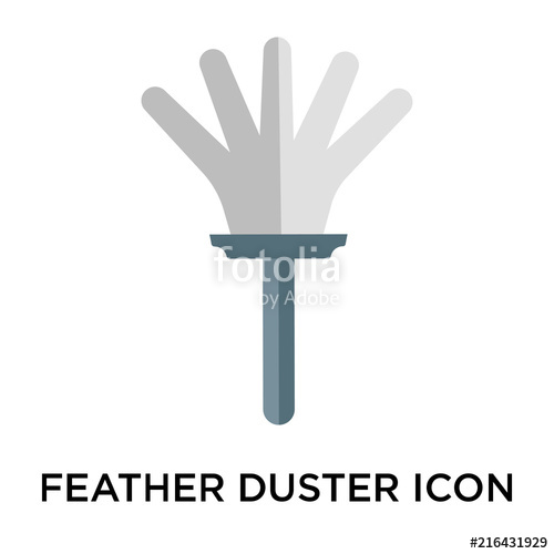 500x500 Feather Duster Icon Vector Sign And Symbol Isolated On White
