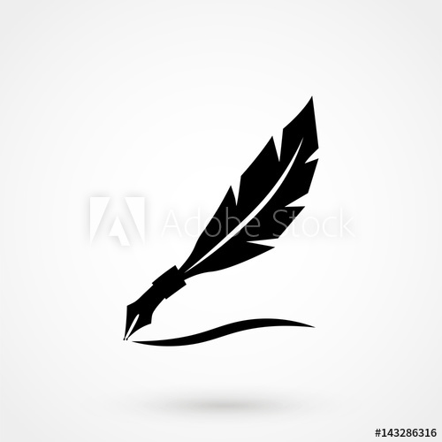 500x500 Feather Logo Vector. Illustration Of An Ink Pen.