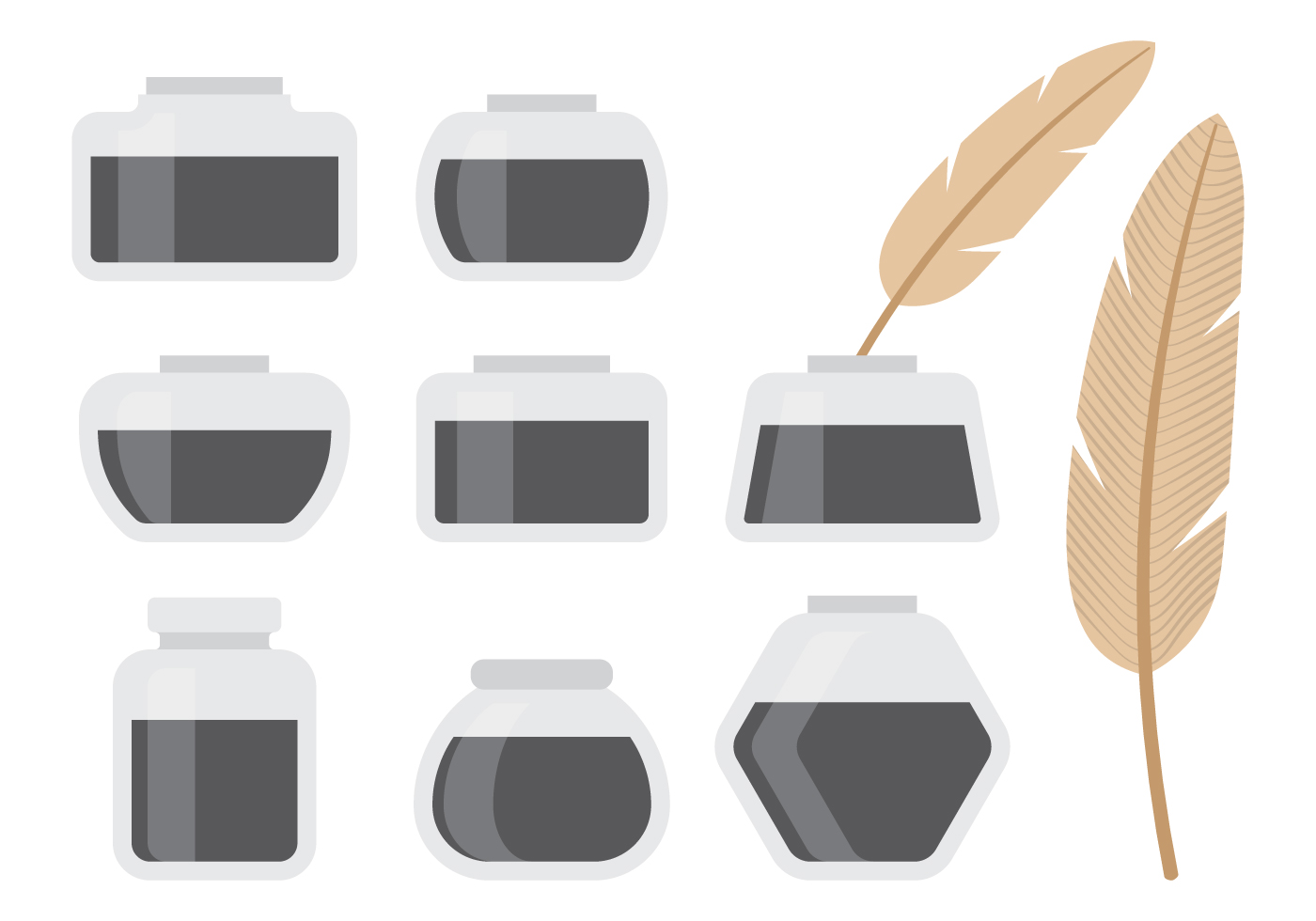 1400x980 Feather Pen Free Vector Art