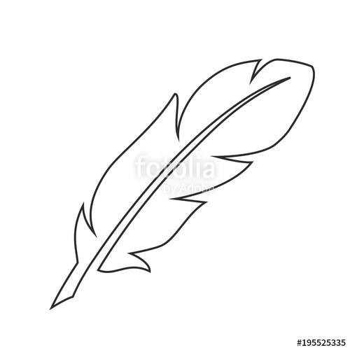 500x500 Outline White Feather Vector Icon Stock Image And Royalty Free