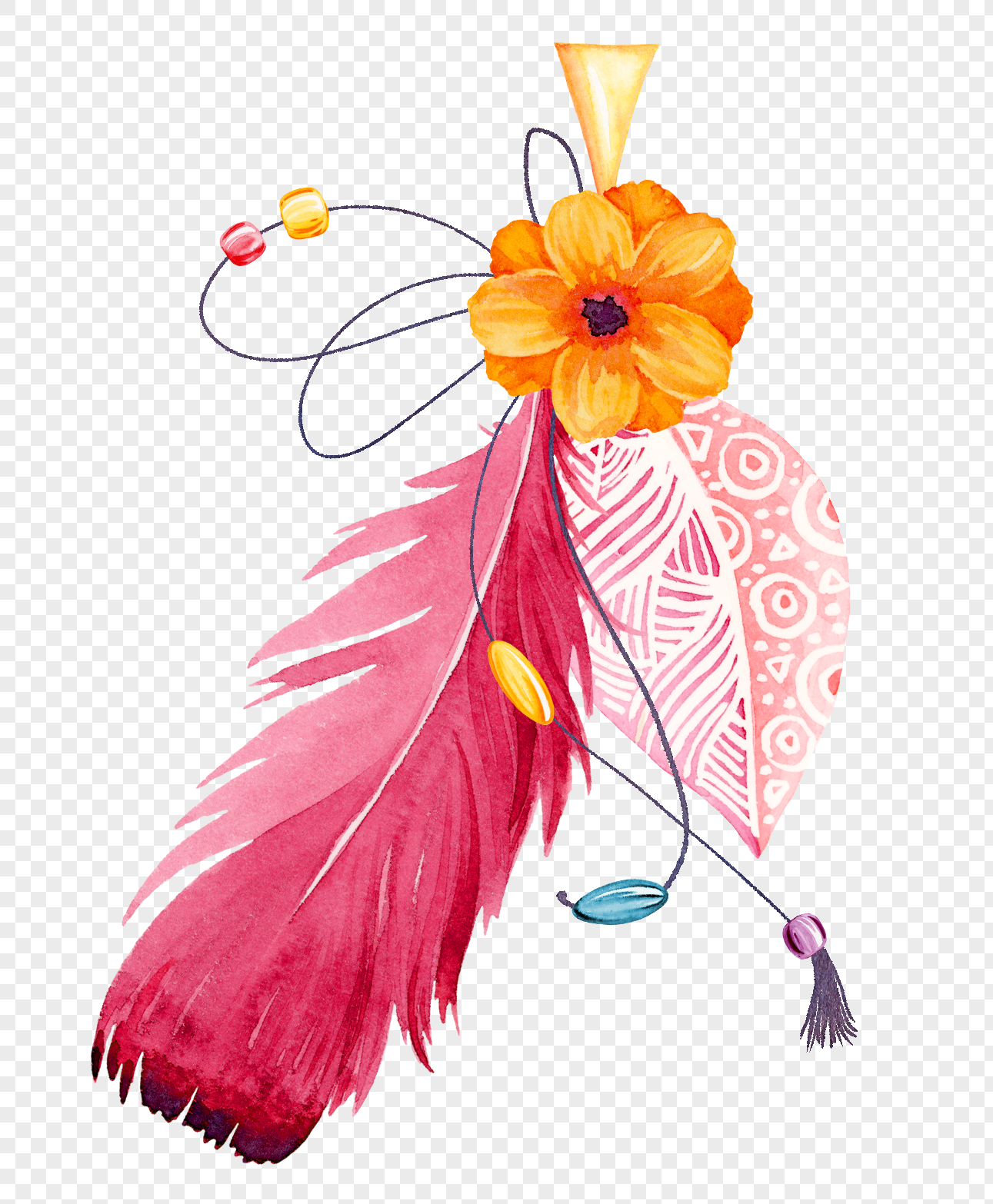 1291x1566 Colorful Red Feather Vector Material Png Image Picture Free