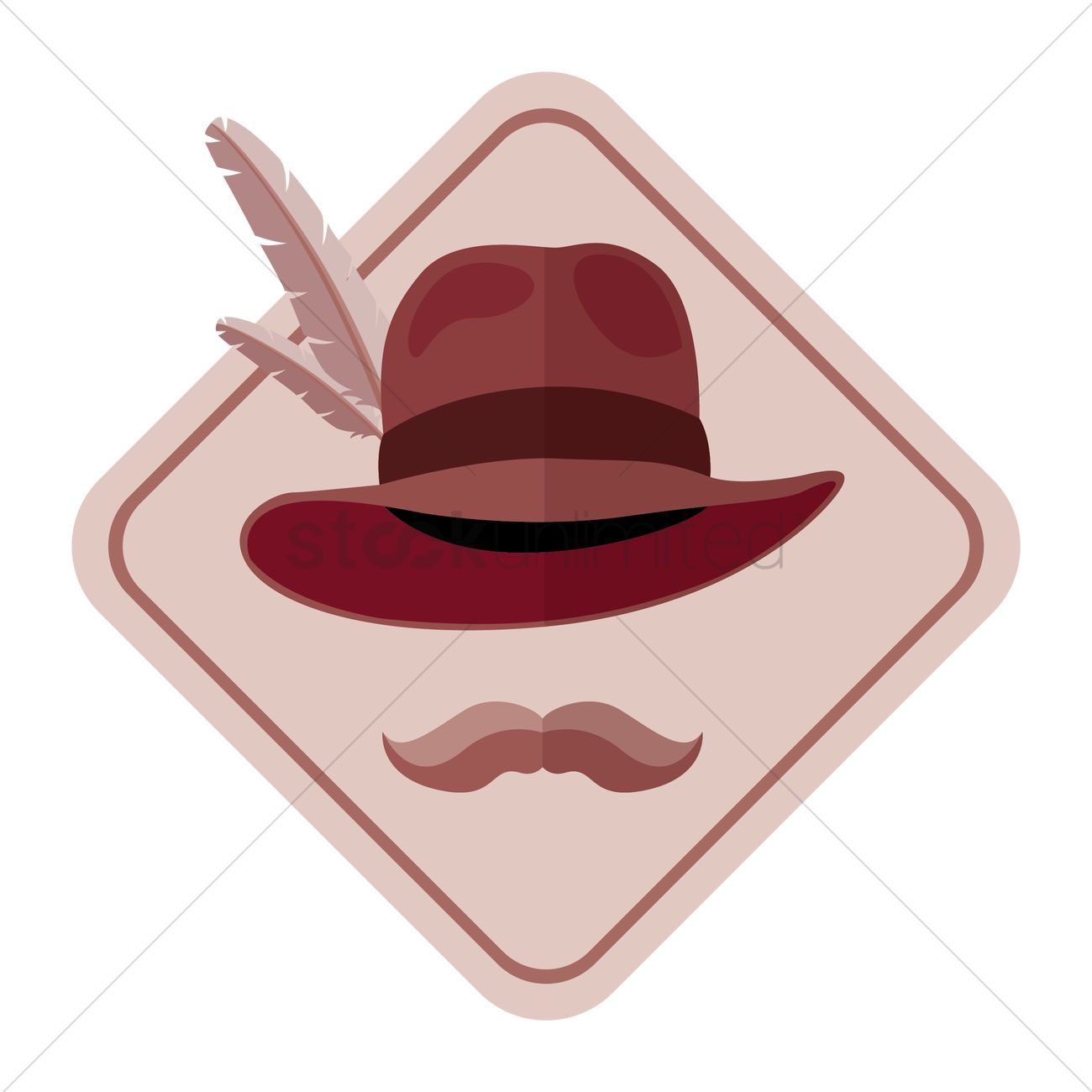 1300x1300 Fedora Hat Vector Image