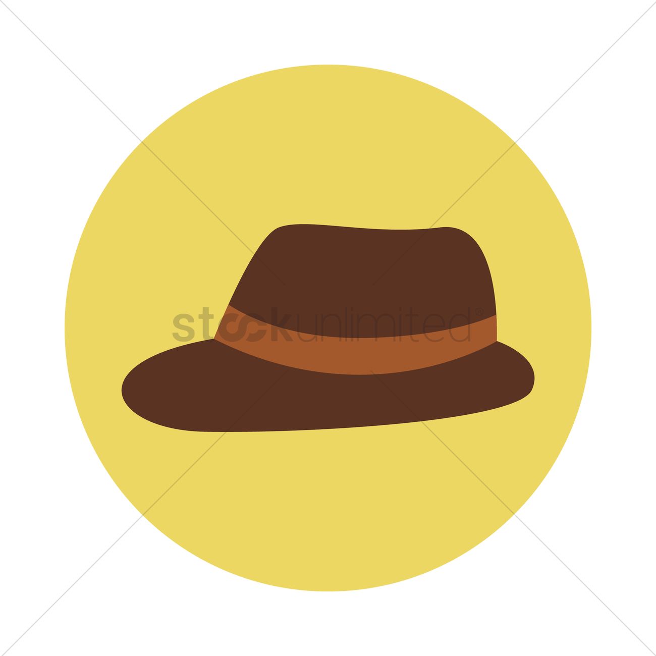 1300x1300 Fedora Hat Vector Image