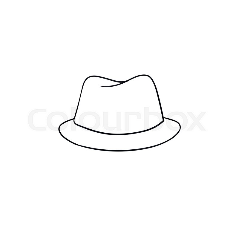 800x800 Fedora Hat Hand Drawn Outline Doodle Icon. Accessory