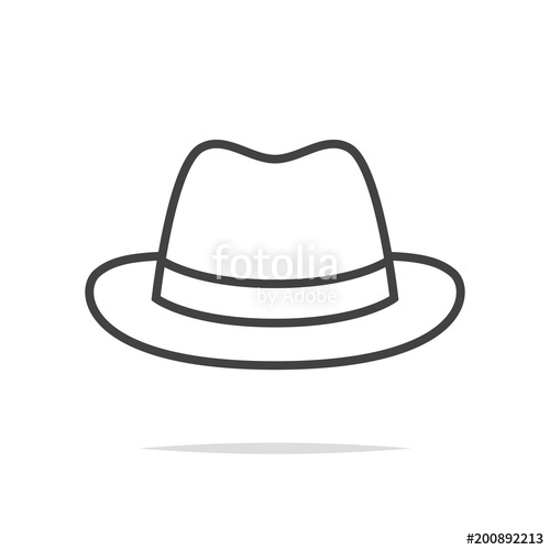 500x500 Fedora Hat Line Icon Vector Stock Image And Royalty Free Vector