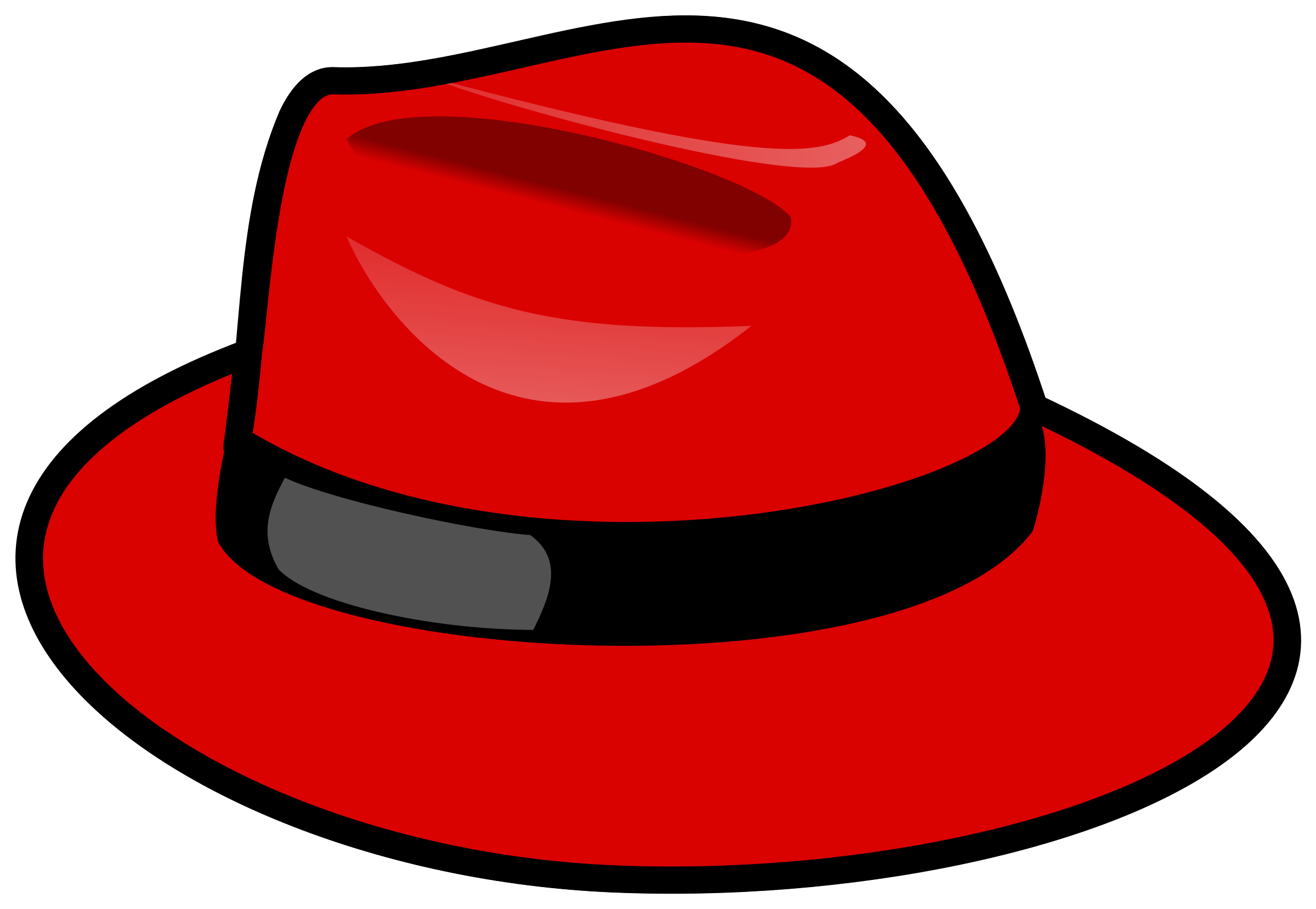 2400x1658 Red Fedora Hat Vector Clipart Image