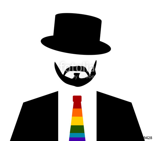 500x458 Man Wearing Rainbow Tie And Suit With Fedora Hat Stock Image And