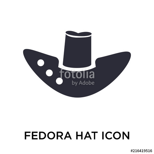 500x500 Fedora Hat Icon Vector Sign And Symbol Isolated On White