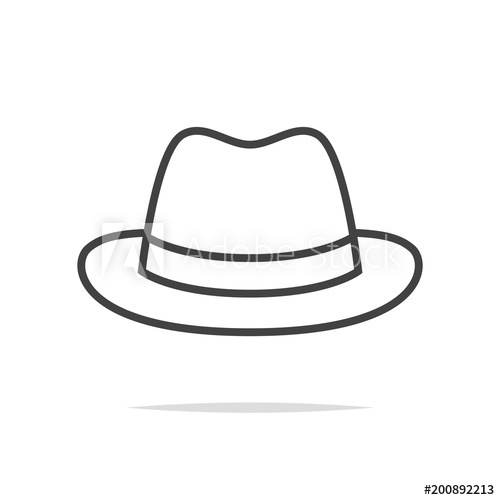 500x500 Fedora Hat Line Icon Vector