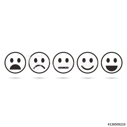 500x500 Emoticon Evaluation Line Icon, Feedback Icon. Vector.