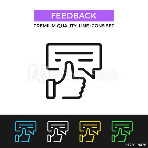 500x500 Vector Feedback Icon. Thin Line Icon