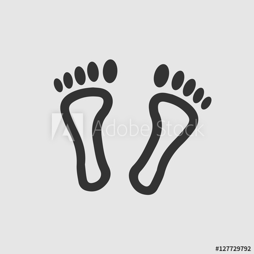 500x500 Feet Vector Icon. Footprint Step Simple Isolated Sign Symbol