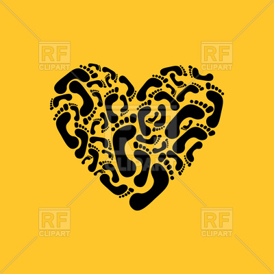 400x400 Heart From Human Traces Of Feet Vector Image Vector Artwork Of