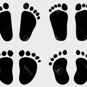 300x300 Outline Of Barefoot Woman Feet Vector Clipart Sohadacouri