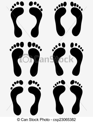360x470 Prints Of Human Feet, Vector Illustration.