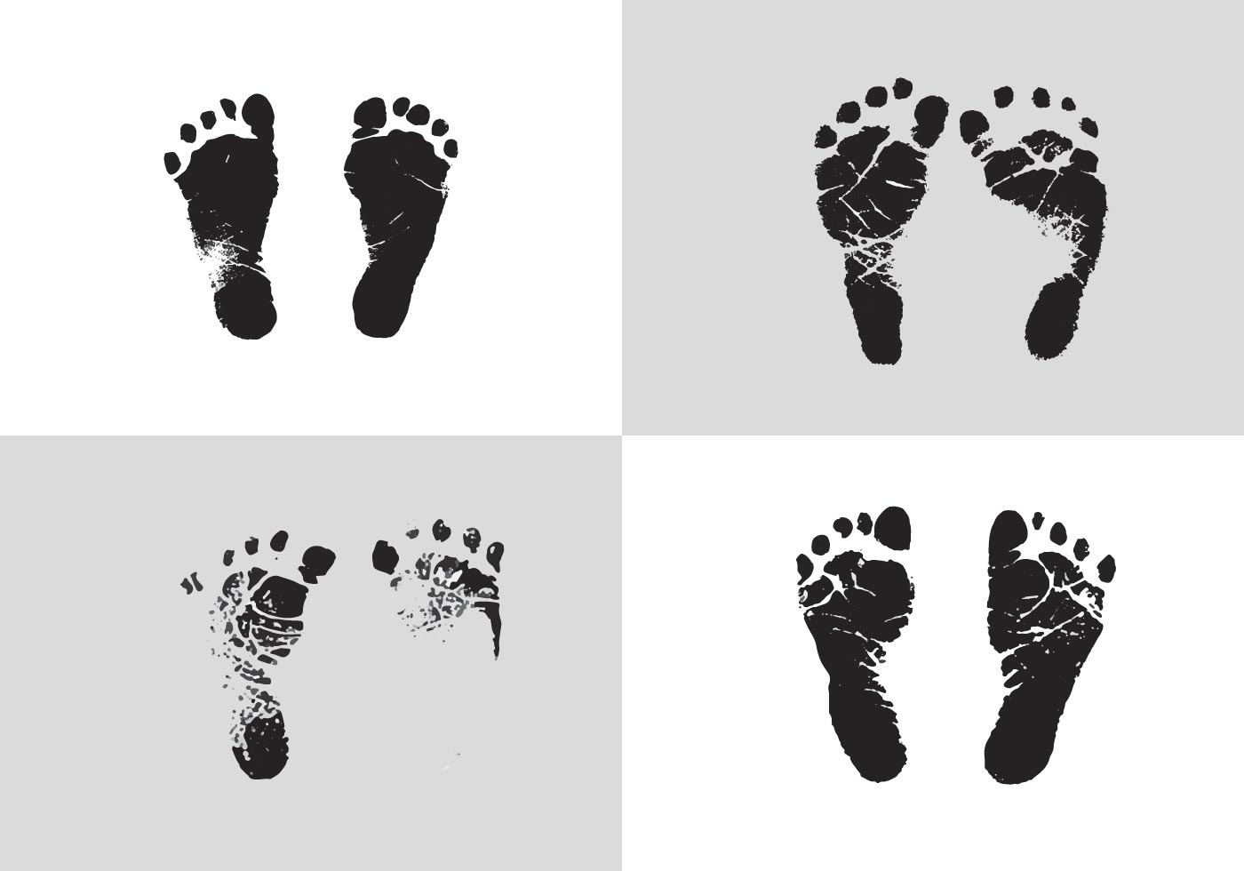 1400x980 Baby Footprints Free Vector Art