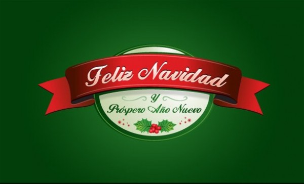 600x364 Feliz Navidad Holiday Vector Label