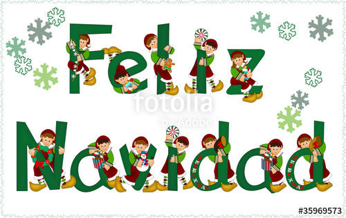 500x316 Letrero Feliz Navidad Con Duendes Stock Image And Royalty Free