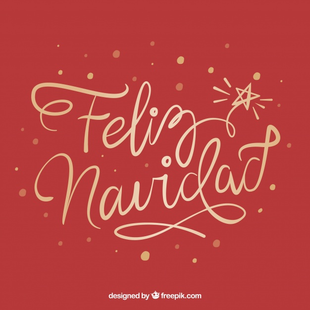626x626 Creative Red Feliz Navidad Lettering Background Vector Free Download